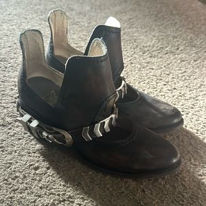 Freebird by Steven Black Ankle Boots with Silver Accents